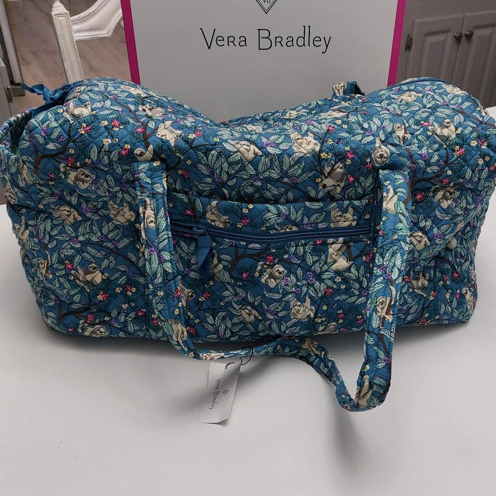 Large Duffel Travel Bag Hanging Around Sloths NWT